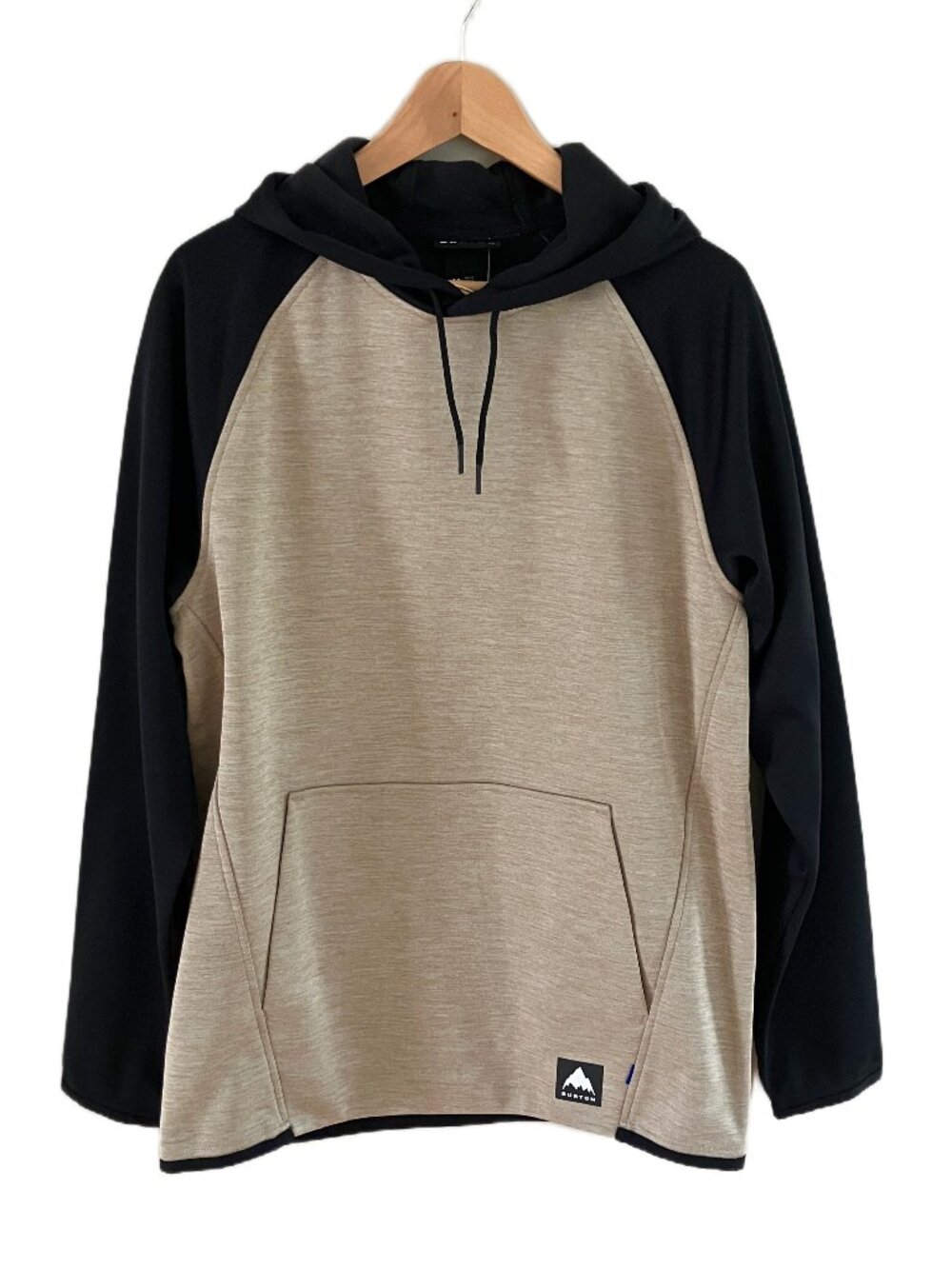 Burton Men's Crown Weatherproof Fleece Pullover NWT Size M Beige Black Hoodie